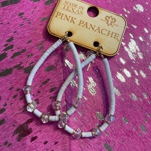 Pink Panache Beaded Hoop Earrings